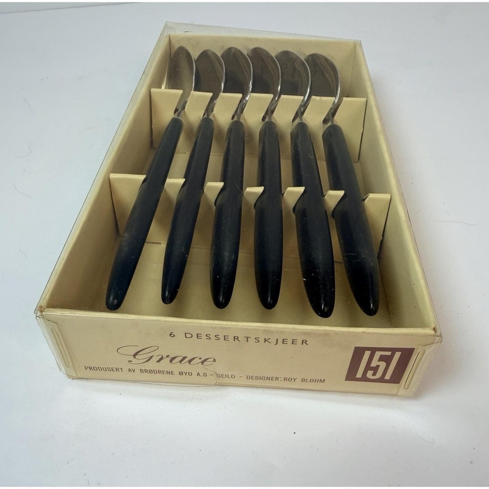 Roy Blohm Brodrene Oyo Norway Grace Mid Century Stainless Flatware Spoons